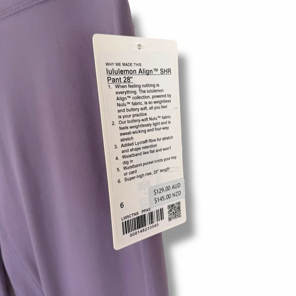 lululemon Align Super High Rise SHR Pant Leggings 28” Purple Ash PPAS size 6 NWT - Picture 6 of 9